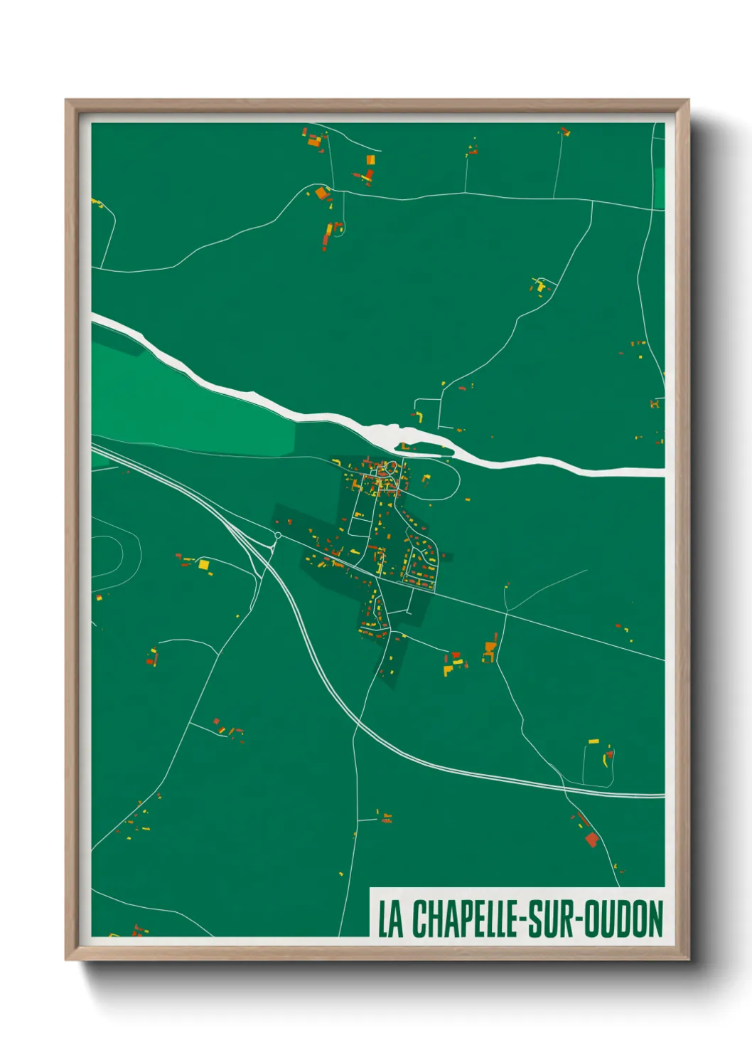 Une affiche de carte sur La Chapelle-sur-Oudon