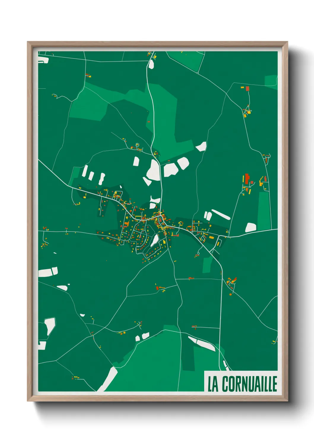 Une affiche de carte sur La Cornuaille