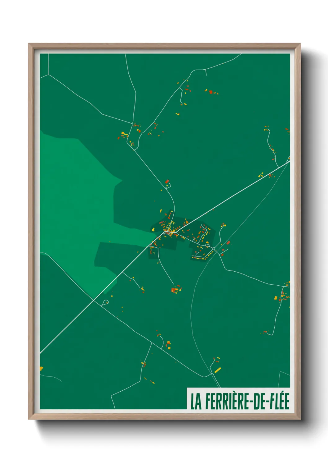Une affiche de carte sur La Ferrière-de-Flée