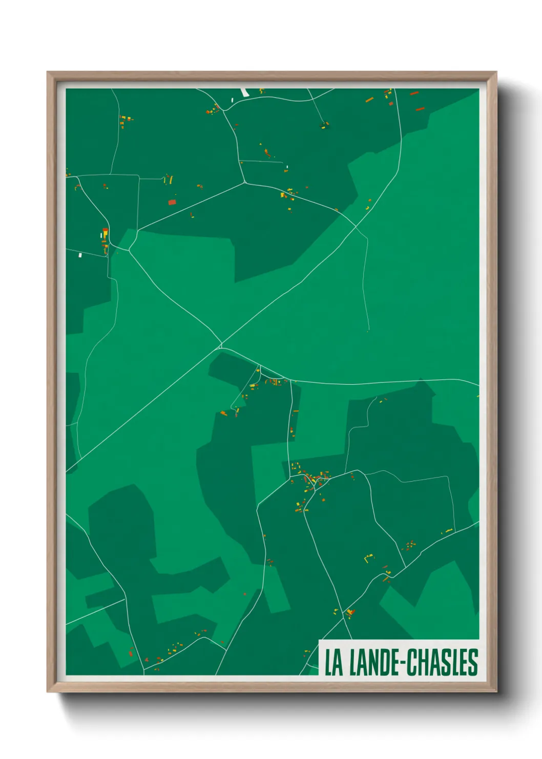 Une affiche de carte sur La Lande-Chasles