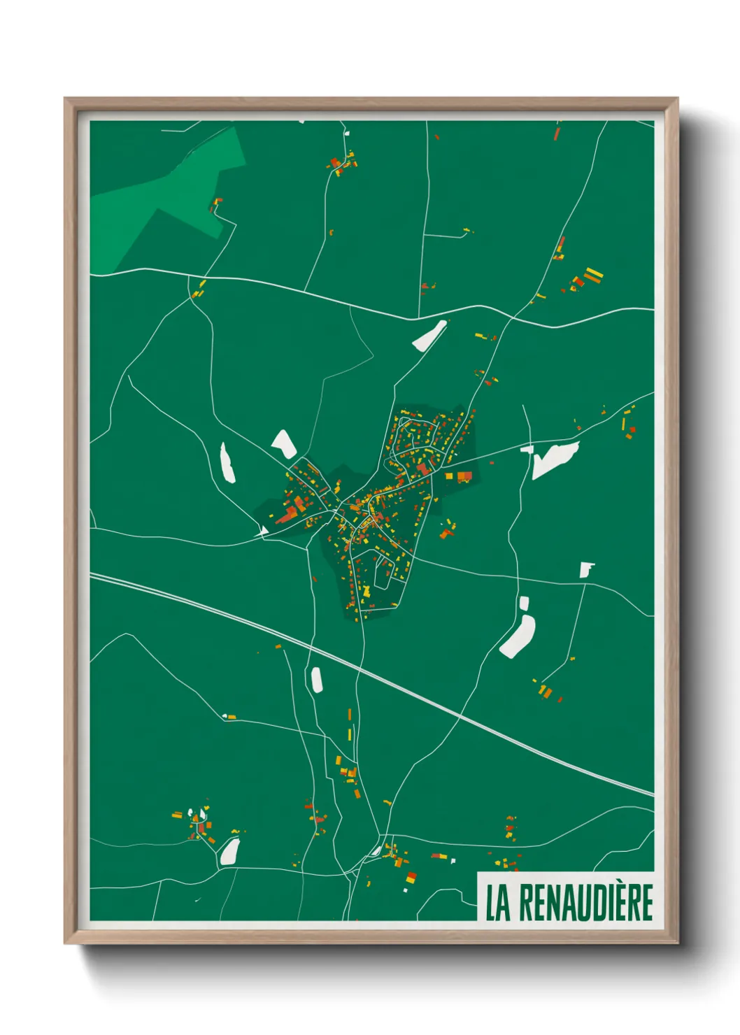 Une affiche de carte sur La Renaudière
