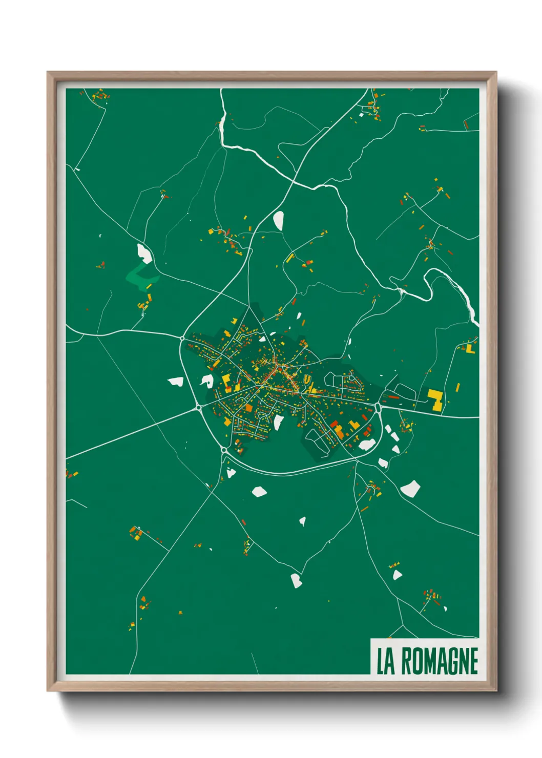 Une affiche de carte sur La Romagne