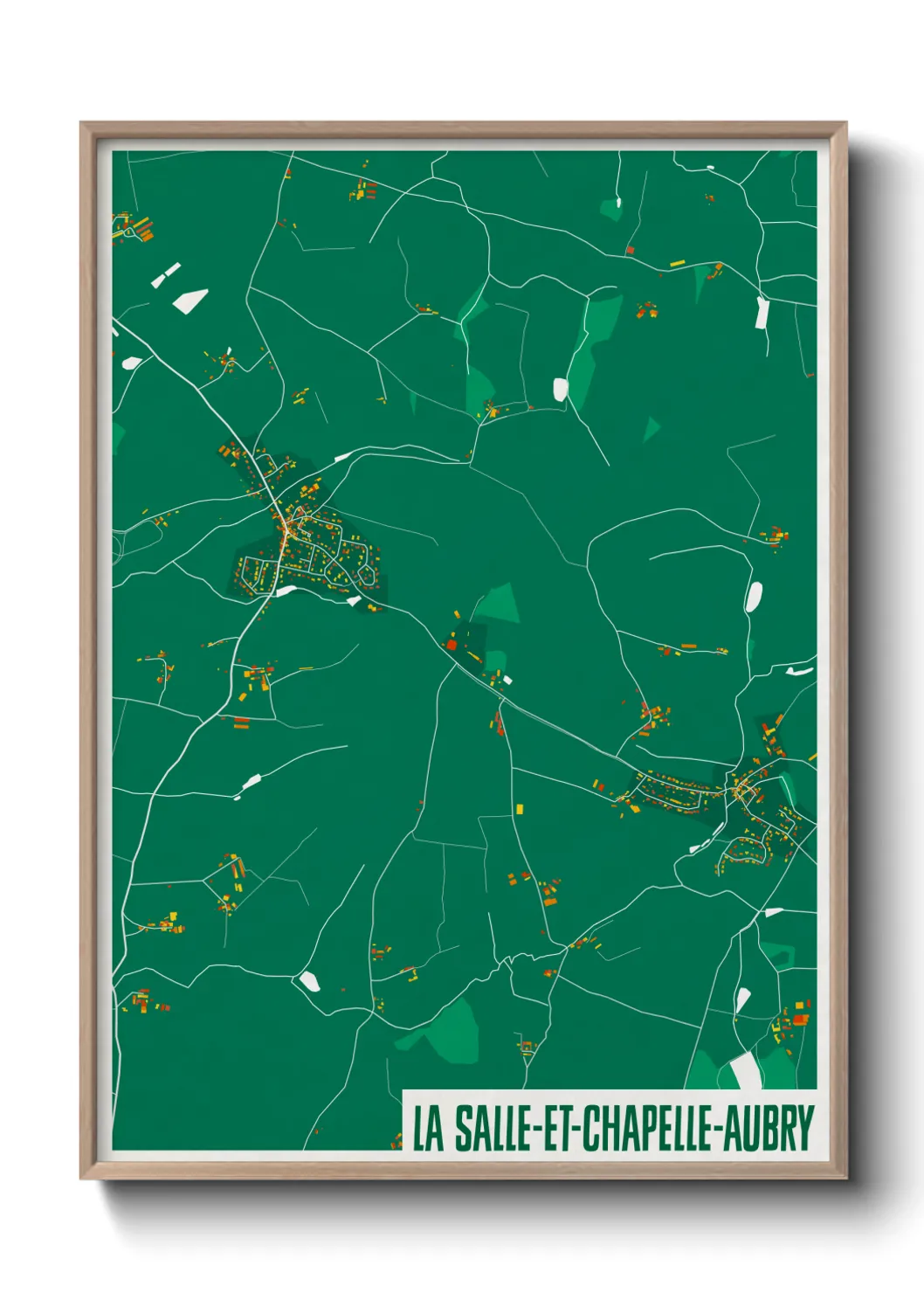 Une affiche de carte sur La Salle-et-Chapelle-Aubry