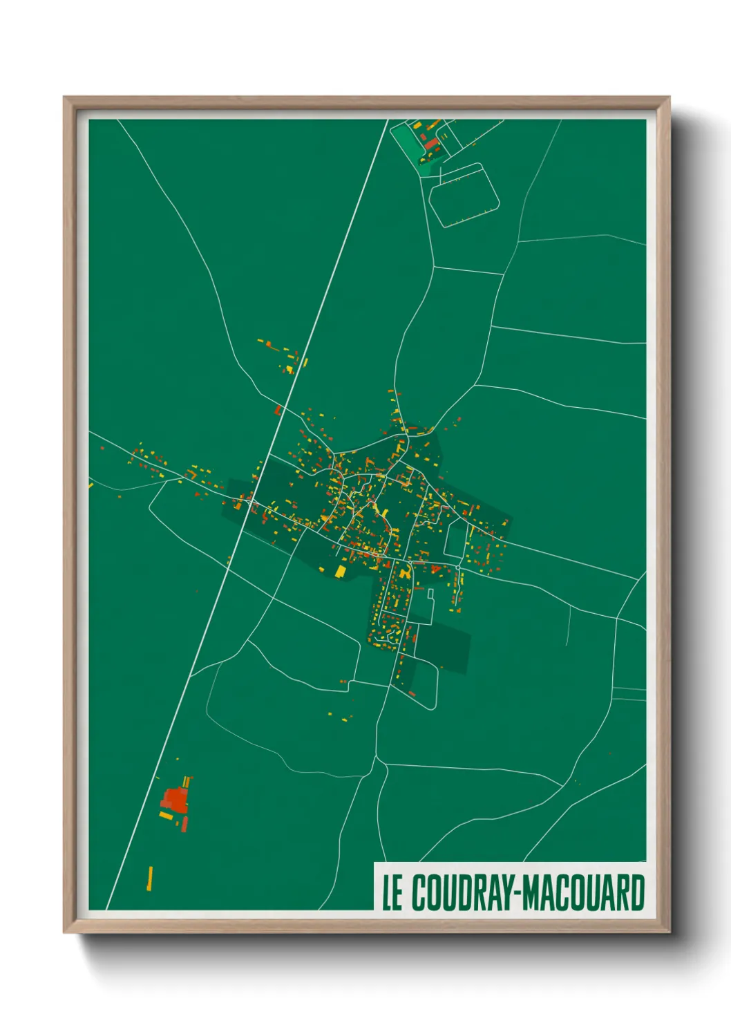 Une affiche de carte sur Le Coudray-Macouard