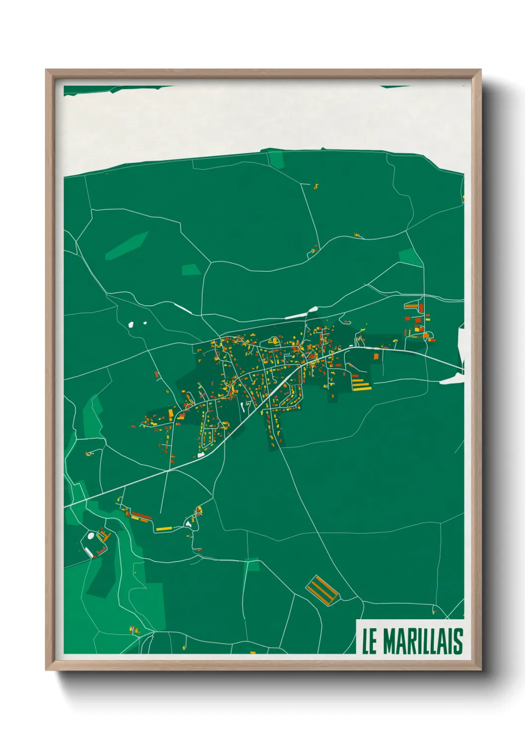 Une affiche de carte sur Le Marillais