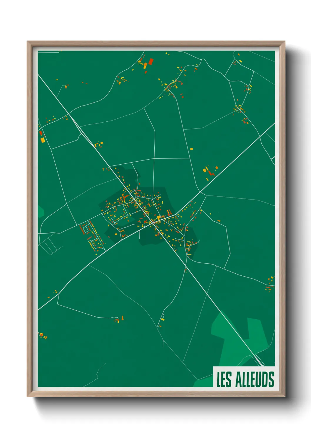 Une affiche de carte sur Les Alleuds