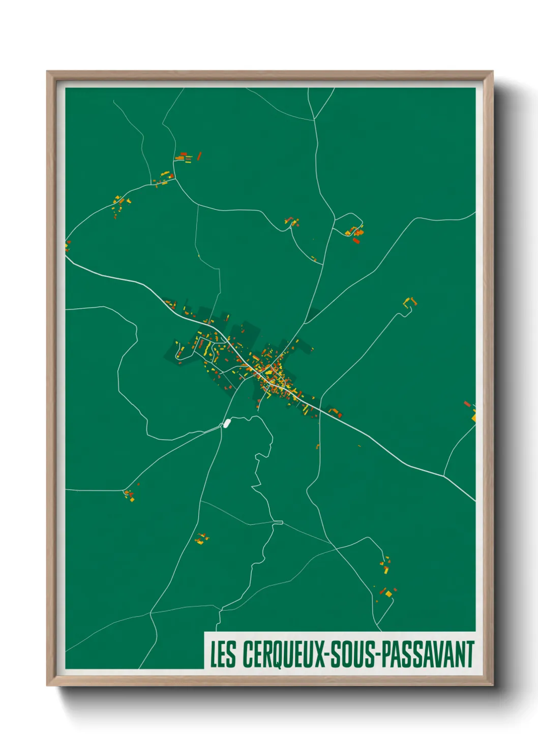 Une affiche de carte sur Les Cerqueux-sous-Passavant