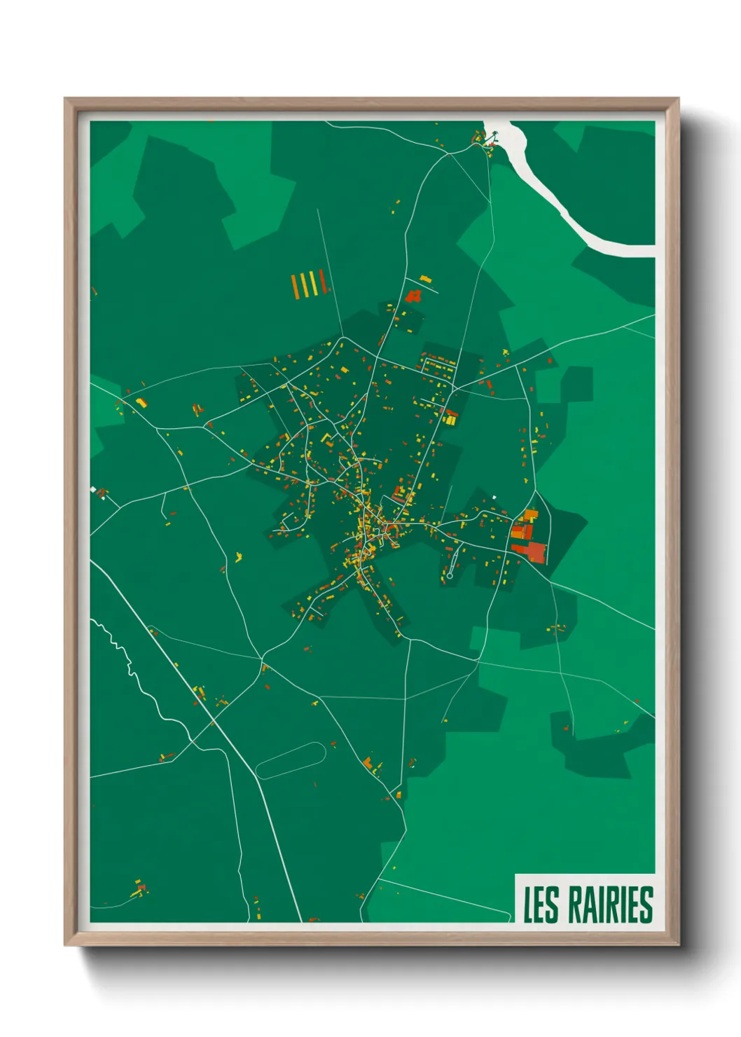 Une affiche de carte sur Les Rairies