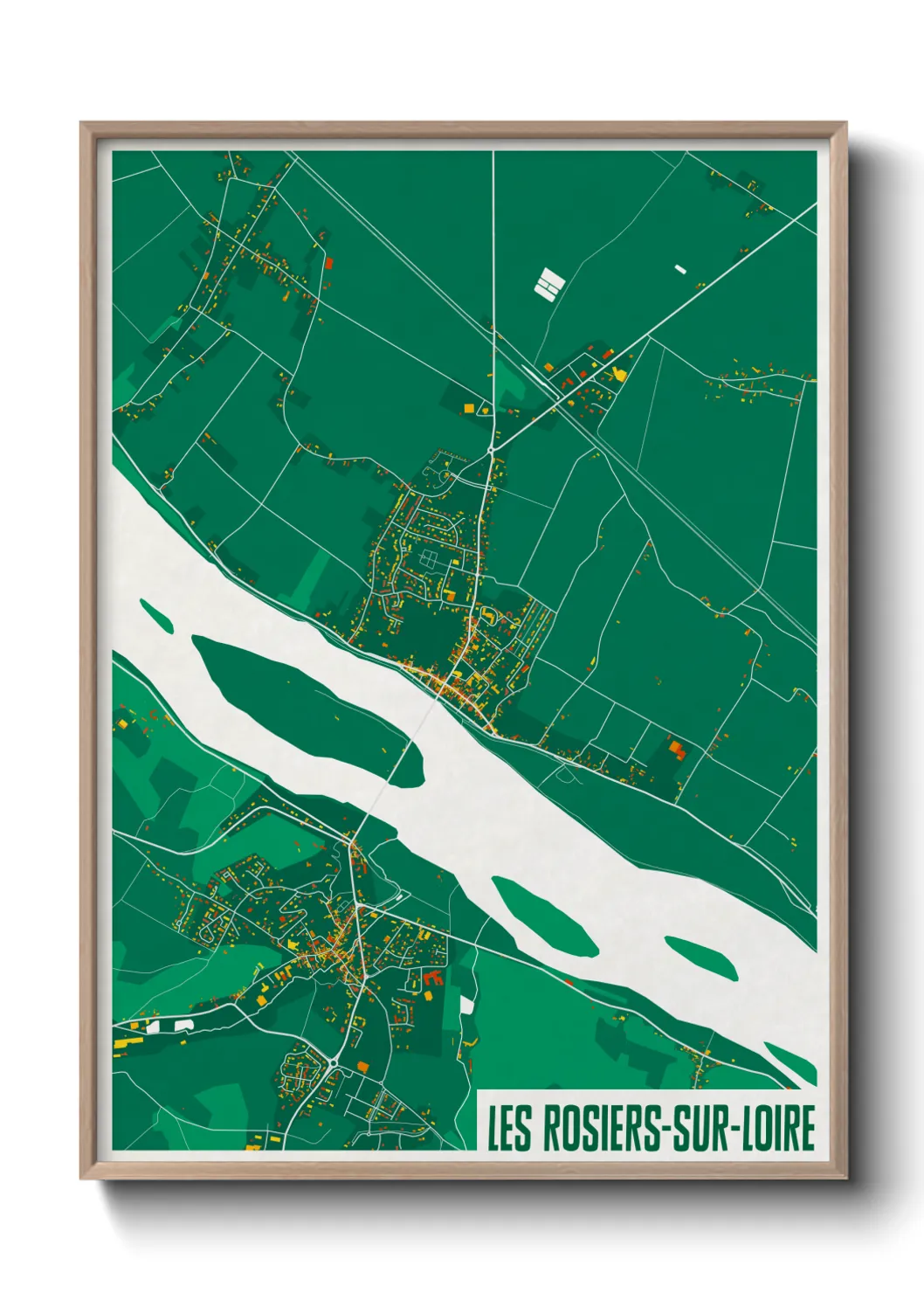Une affiche de carte sur Les Rosiers-sur-Loire