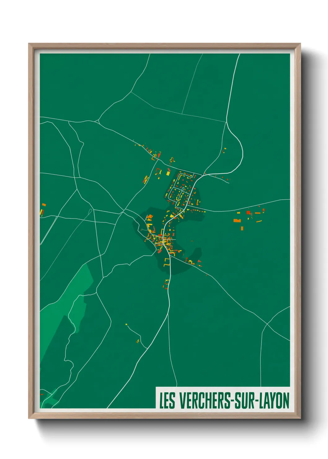 Une affiche de carte sur Les Verchers-sur-Layon