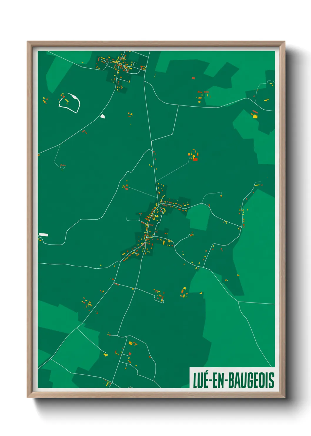 Une affiche de carte sur Lué-en-Baugeois