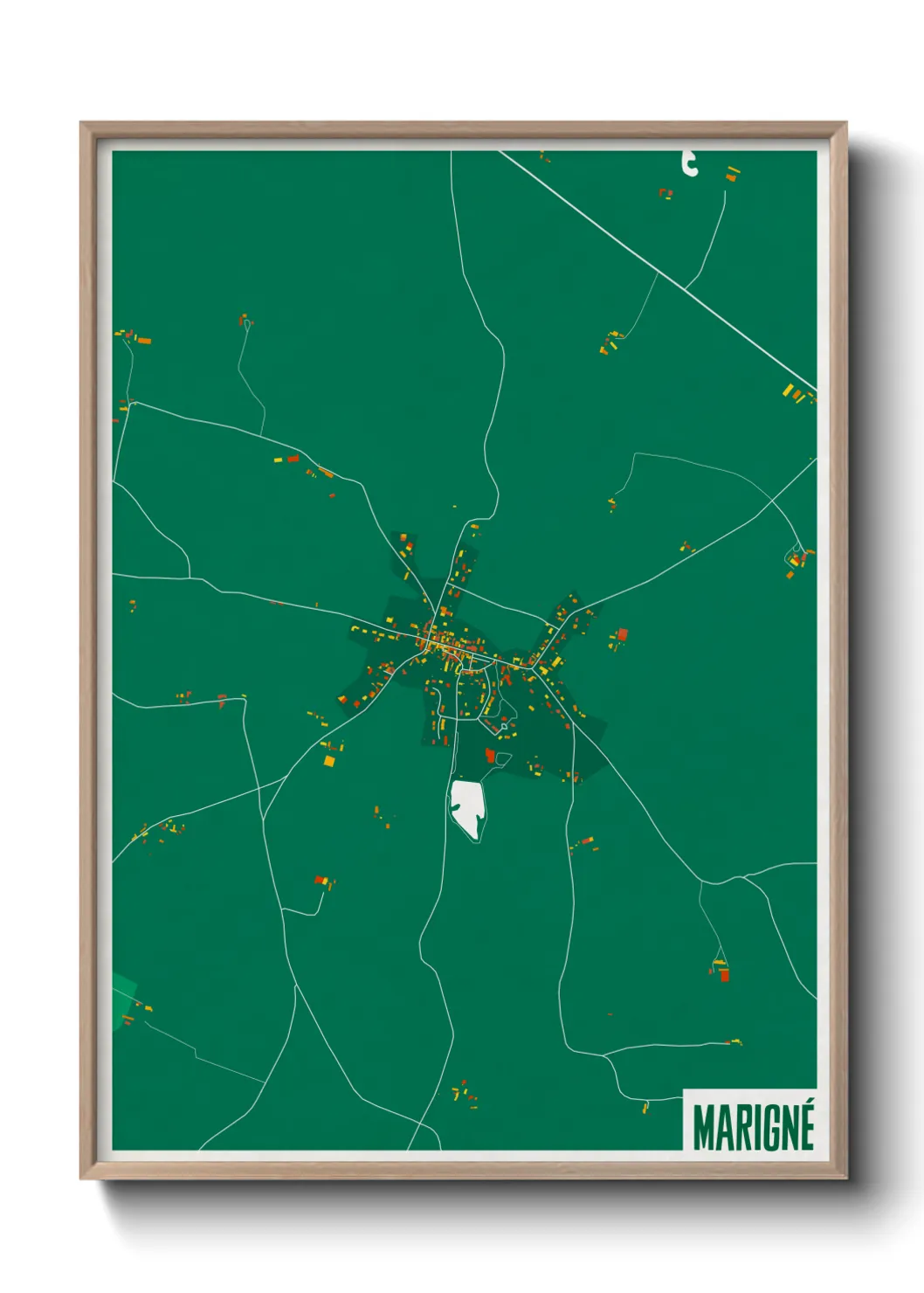 Une affiche de carte sur Marigné