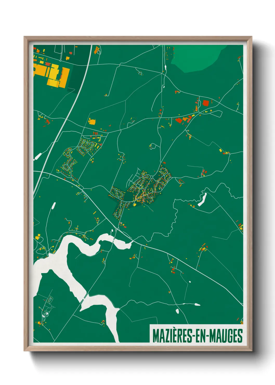 Une affiche de carte sur Mazières-en-Mauges