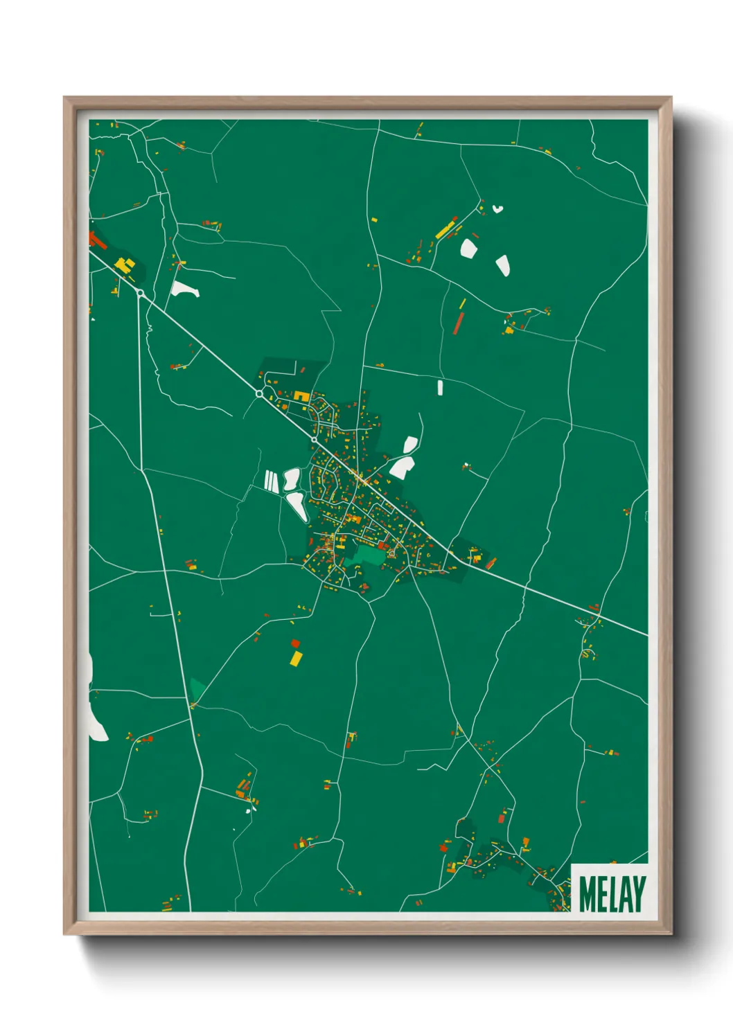 Une affiche de carte sur Melay