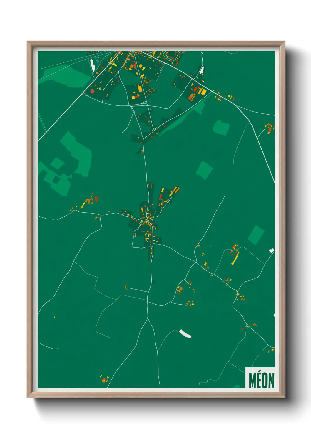 Une affiche de carte sur Méon