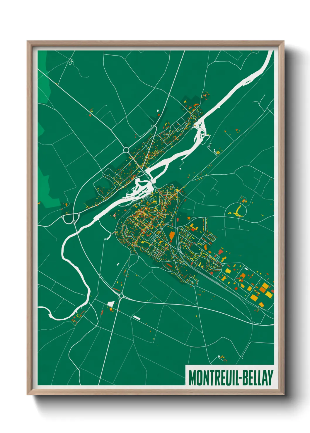 Une affiche de carte sur Montreuil-Bellay