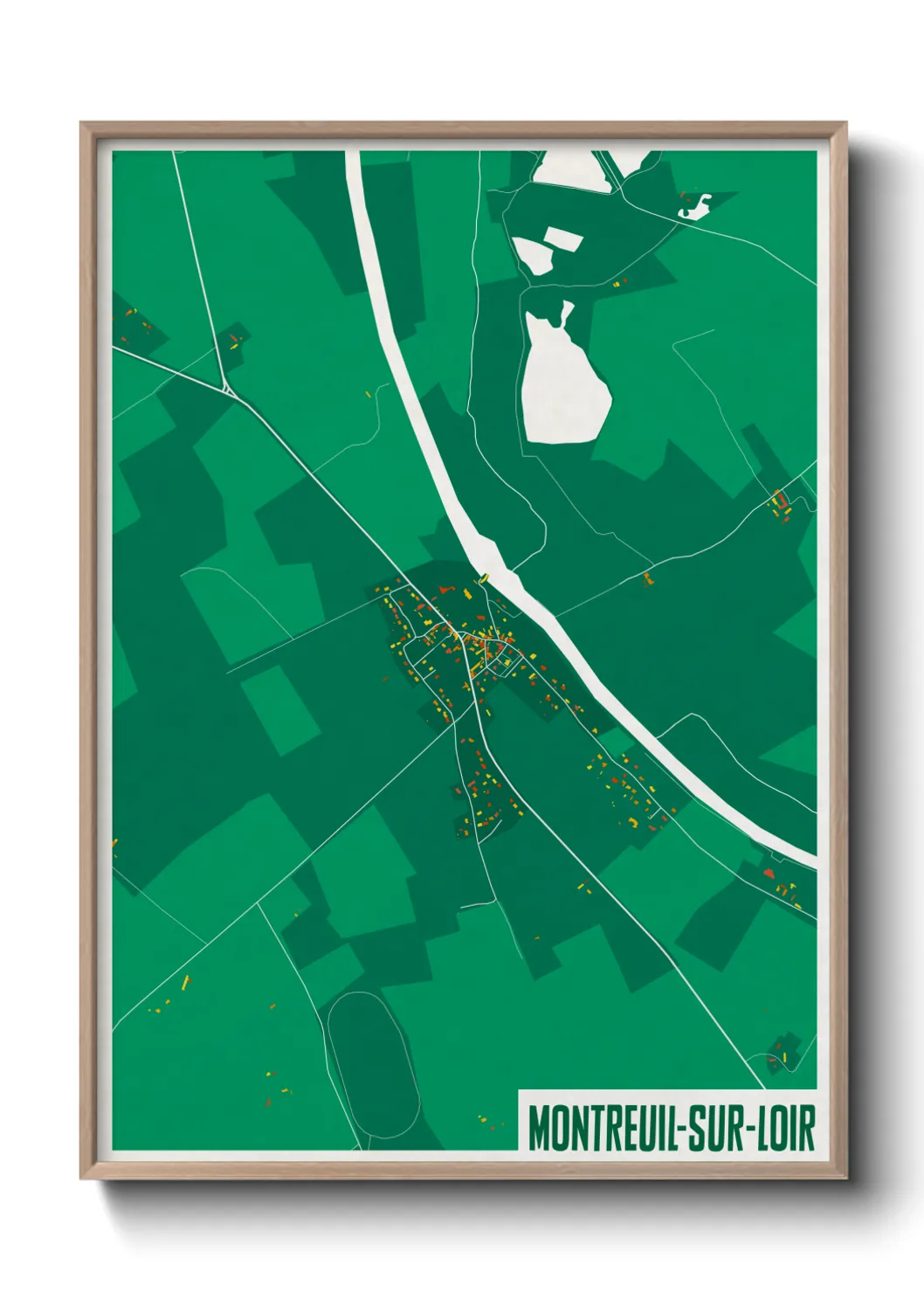 Une affiche de carte sur Montreuil-sur-Loir