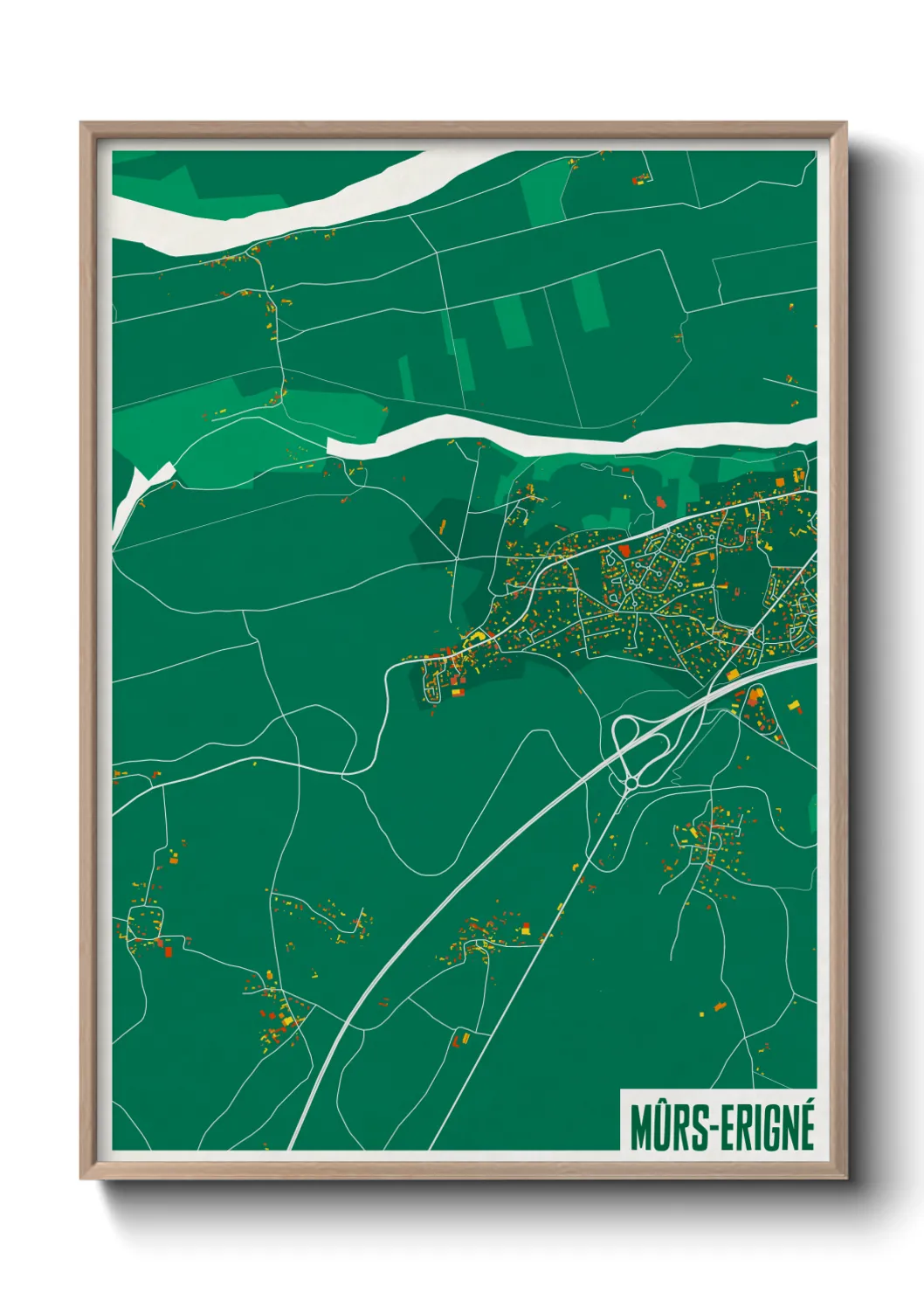 Une affiche de carte sur Mûrs-Erigné