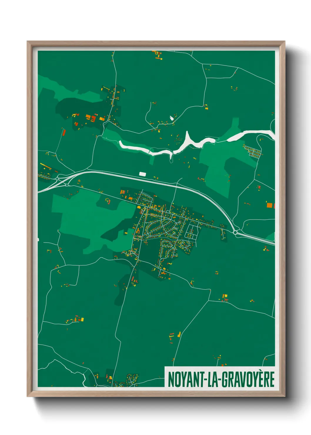 Une affiche de carte sur Noyant-la-Gravoyère