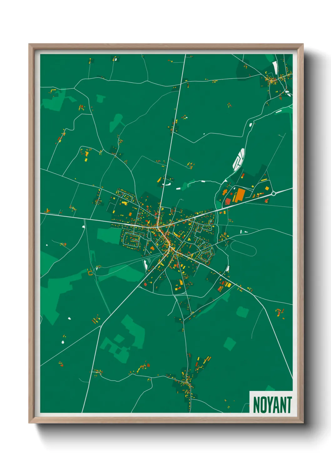 Une affiche de carte sur Noyant