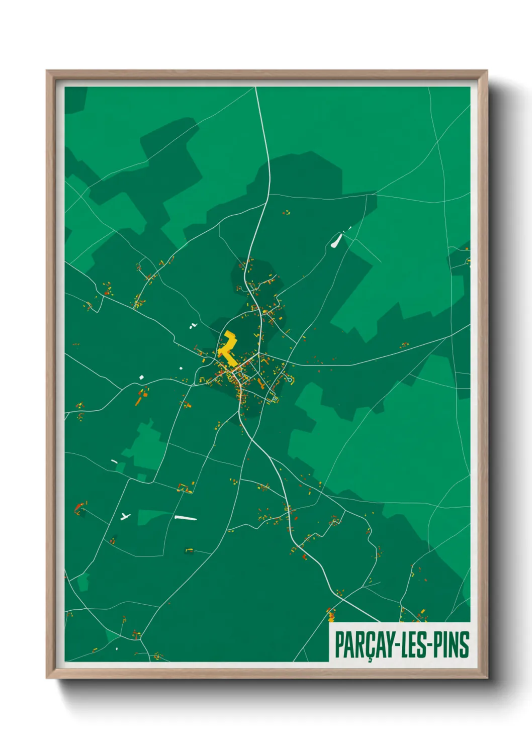 Une affiche de carte sur Parçay-les-Pins