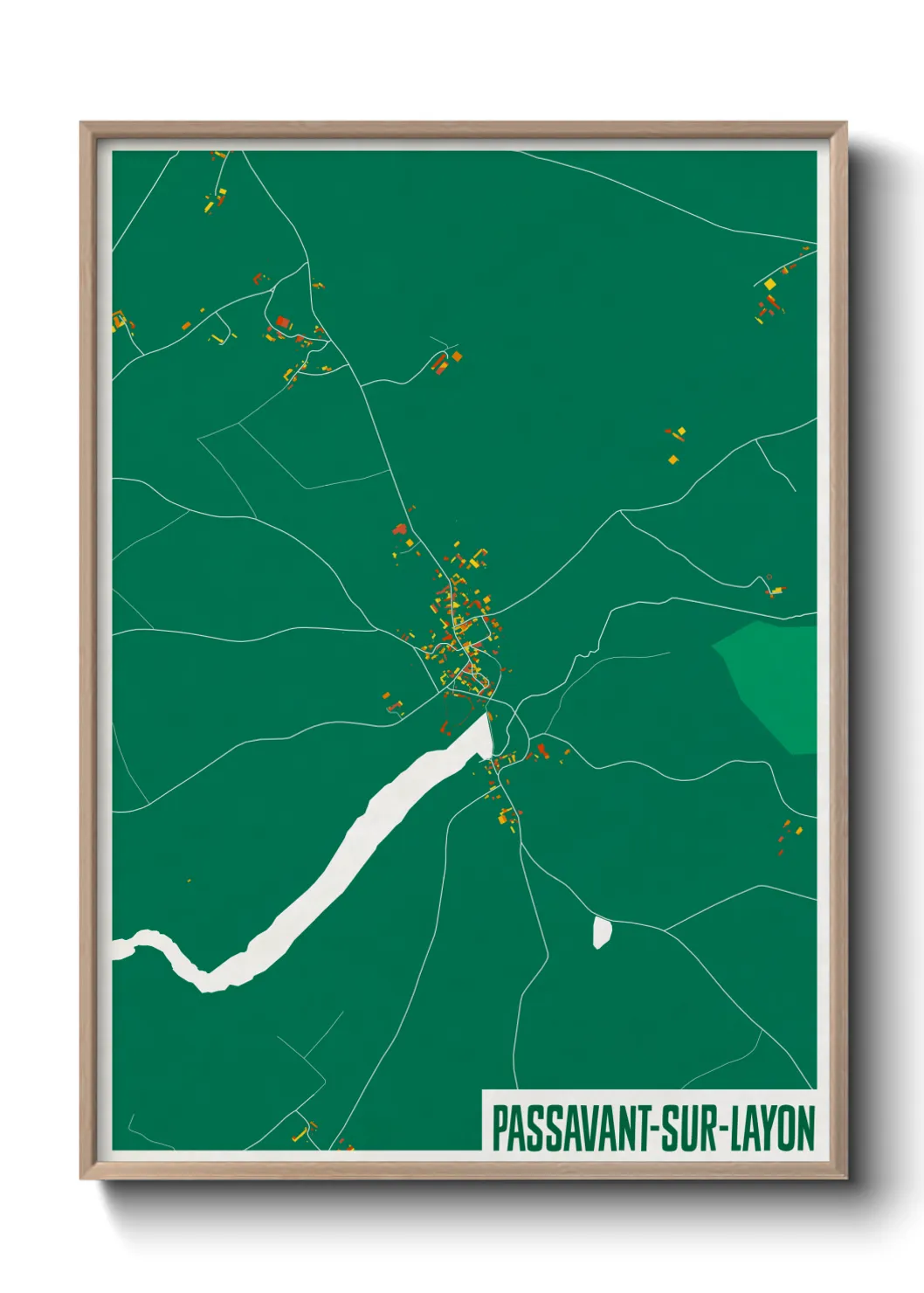 Une affiche de carte sur Passavant-sur-Layon
