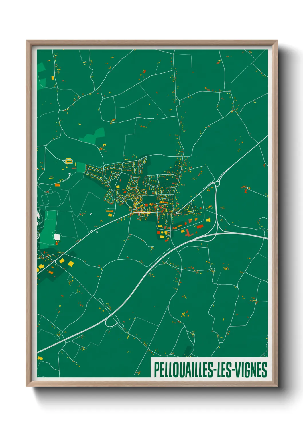 Une affiche de carte sur Pellouailles-les-Vignes