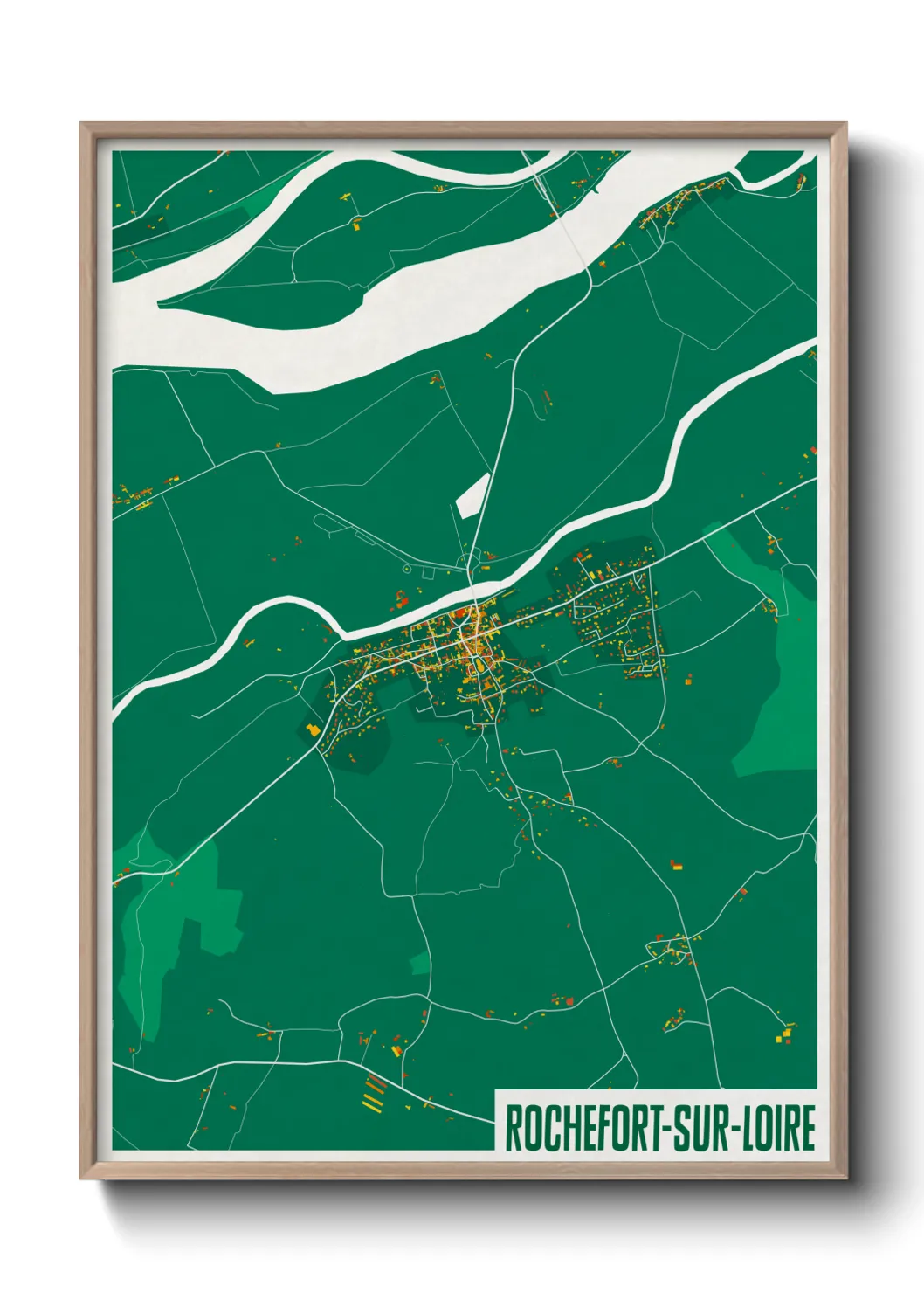 Une affiche de carte sur Rochefort-sur-Loire