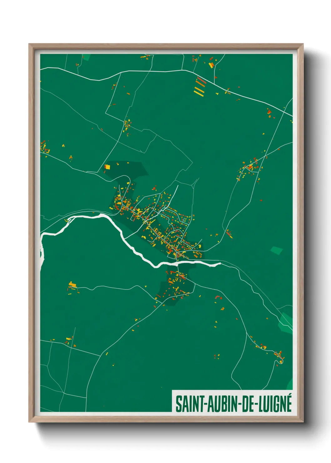 Une affiche de carte sur Saint-Aubin-de-Luigné