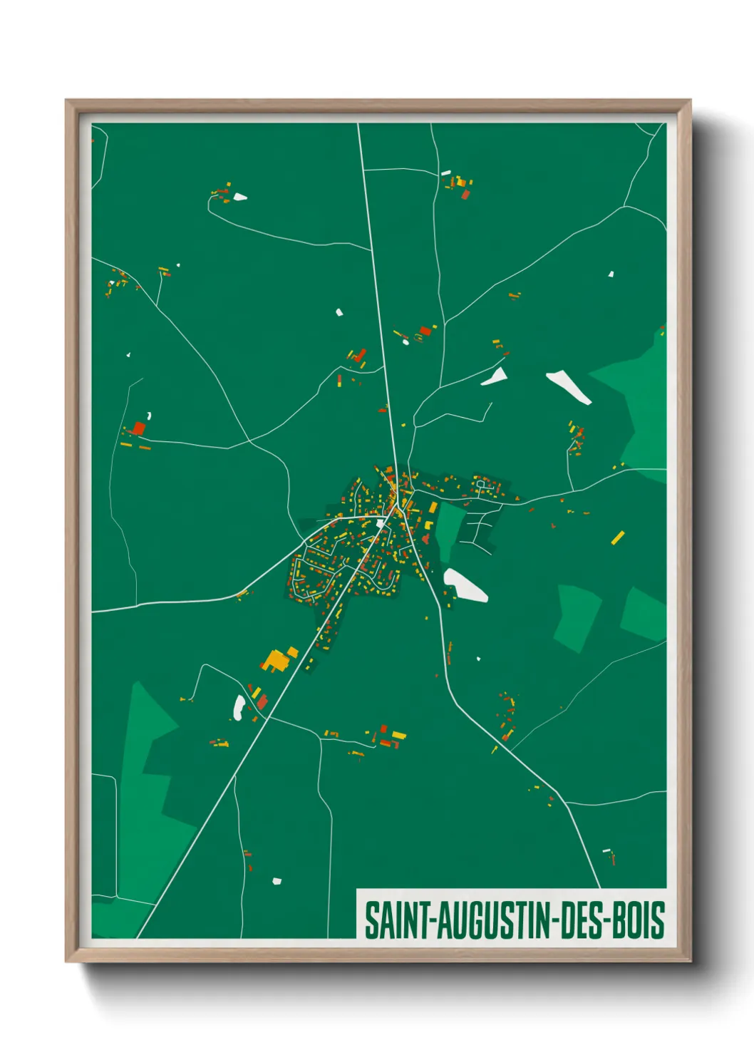 Une affiche de carte sur Saint-Augustin-des-Bois