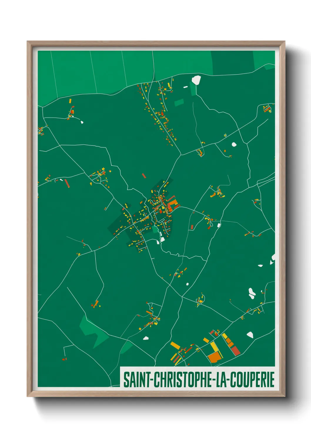 Une affiche de carte sur Saint-Christophe-la-Couperie