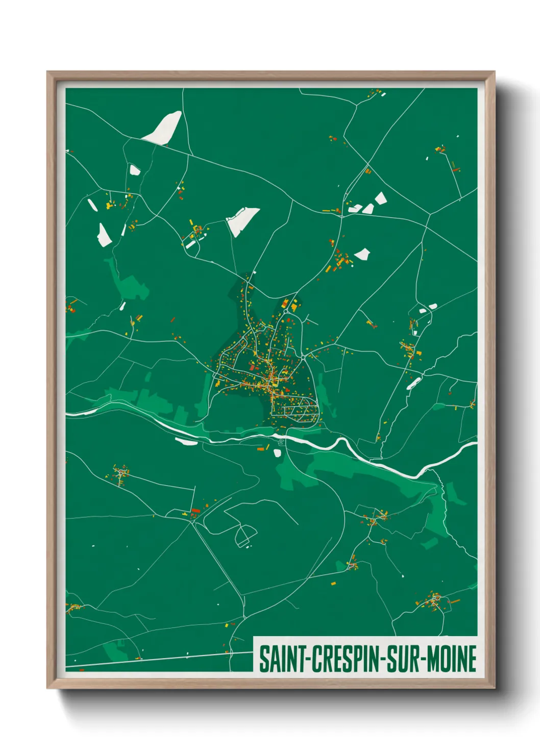 Une affiche de carte sur Saint-Crespin-sur-Moine