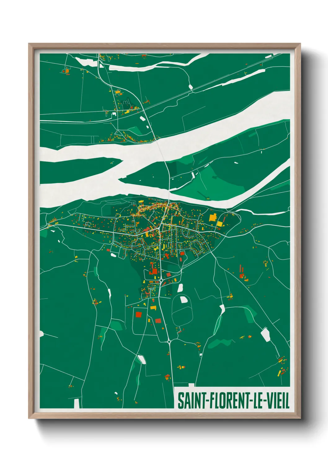 Une affiche de carte sur Saint-Florent-le-Vieil