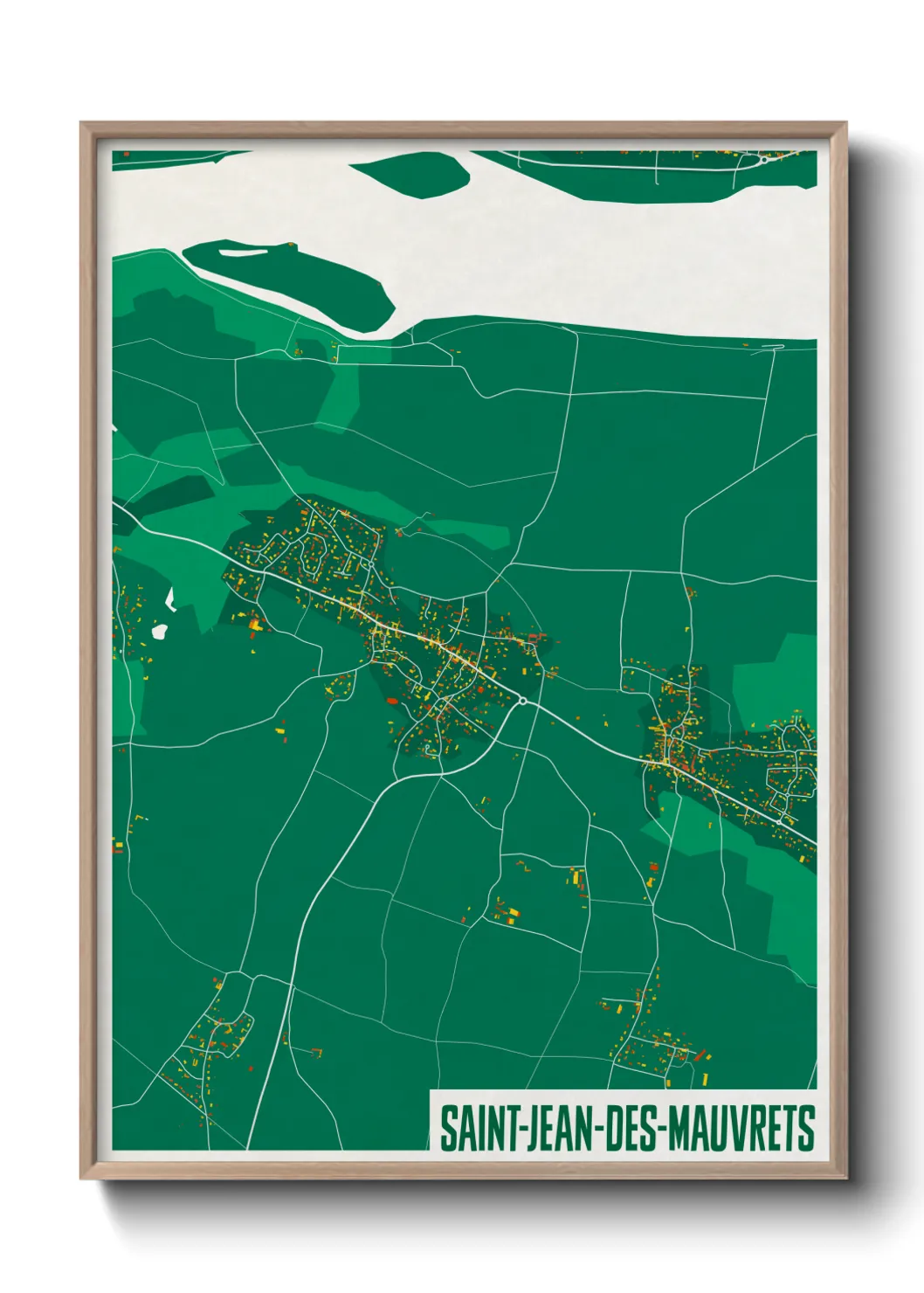 Une affiche de carte sur Saint-Jean-des-Mauvrets