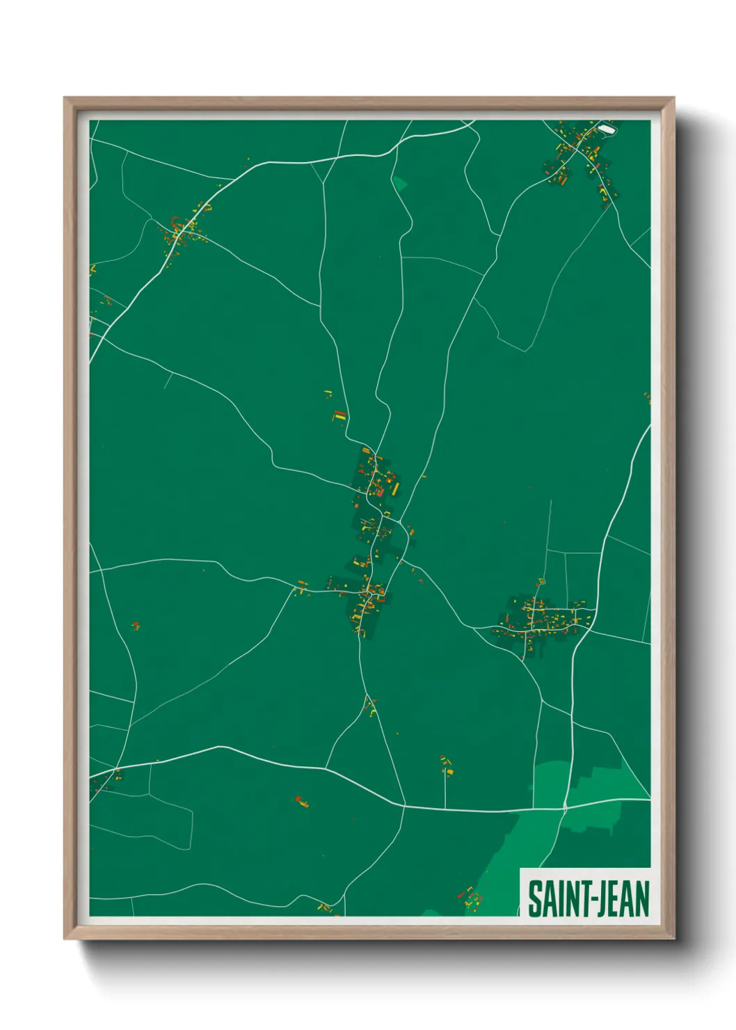 Une affiche de carte sur Saint-Jean