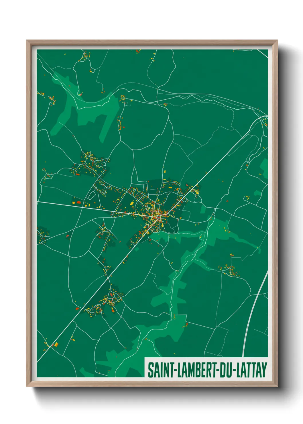 Une affiche de carte sur Saint-Lambert-du-Lattay
