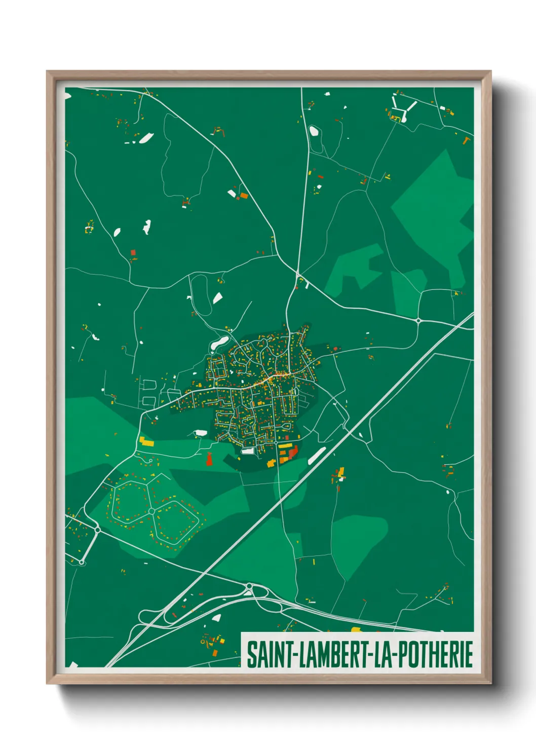 Une affiche de carte sur Saint-Lambert-la-Potherie
