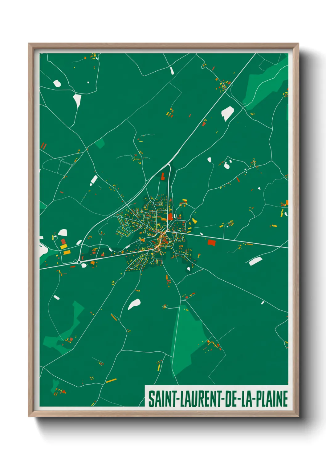 Une affiche de carte sur Saint-Laurent-de-la-Plaine