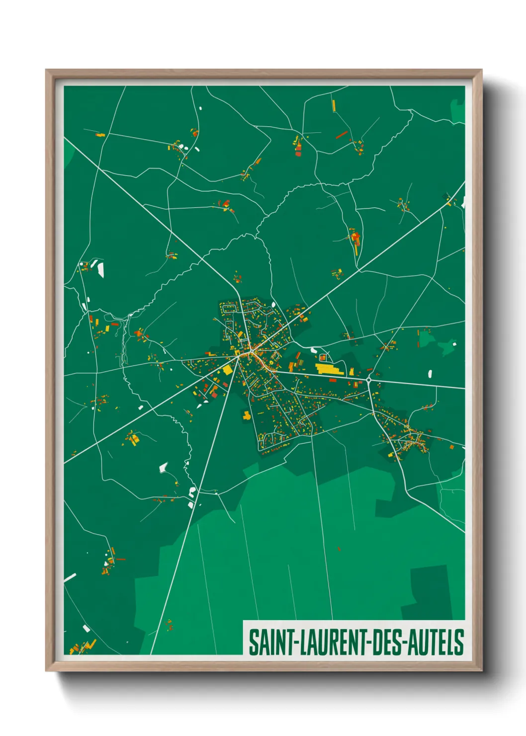 Une affiche de carte sur Saint-Laurent-des-Autels