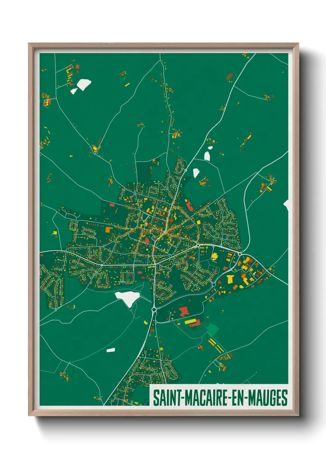 Une affiche de carte sur Saint-Macaire-en-Mauges
