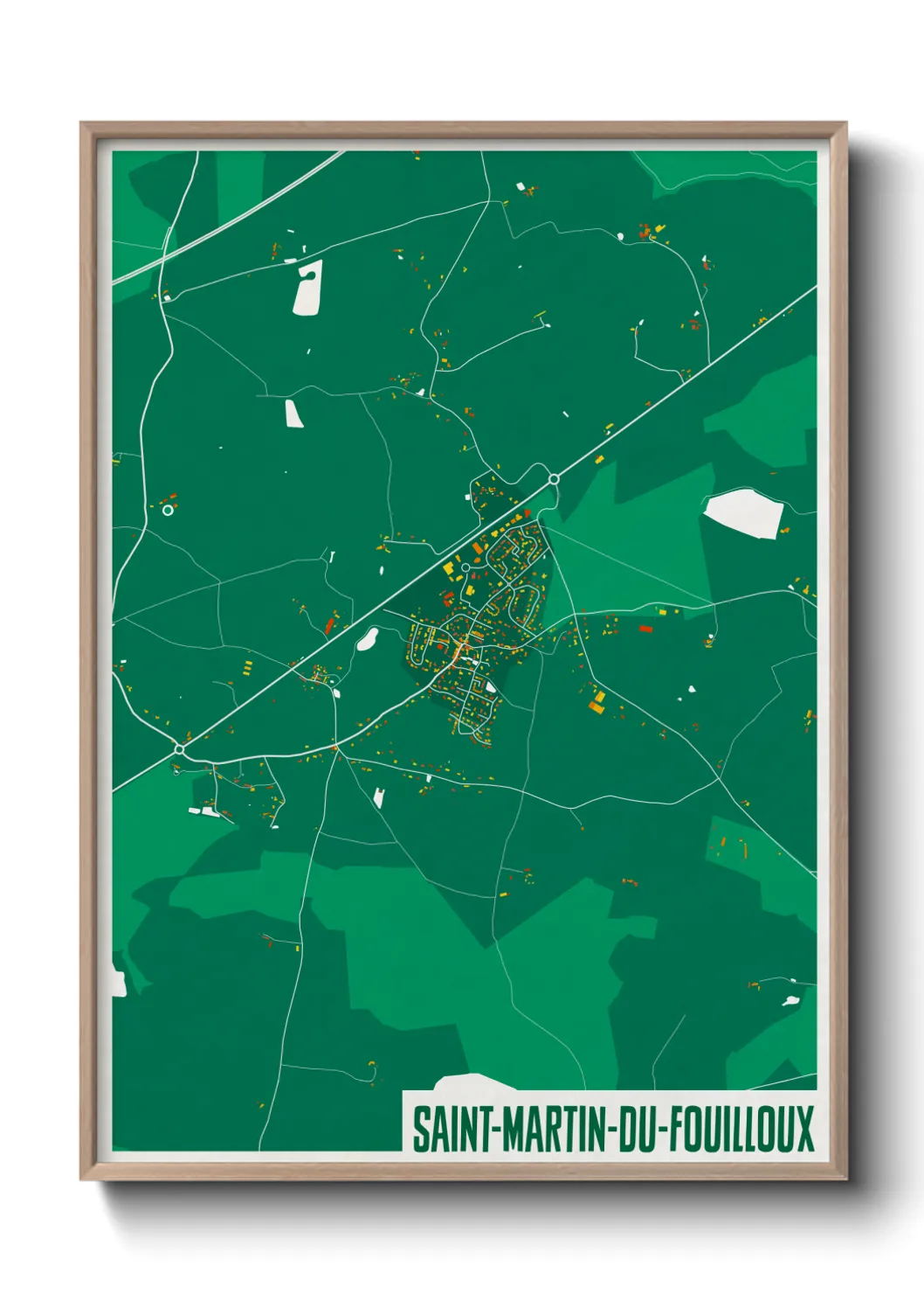 Une affiche de carte sur Saint-Martin-du-Fouilloux