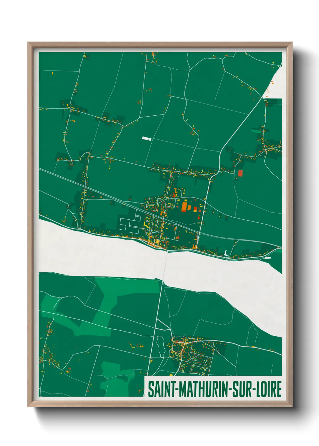Une affiche de carte sur Saint-Mathurin-sur-Loire