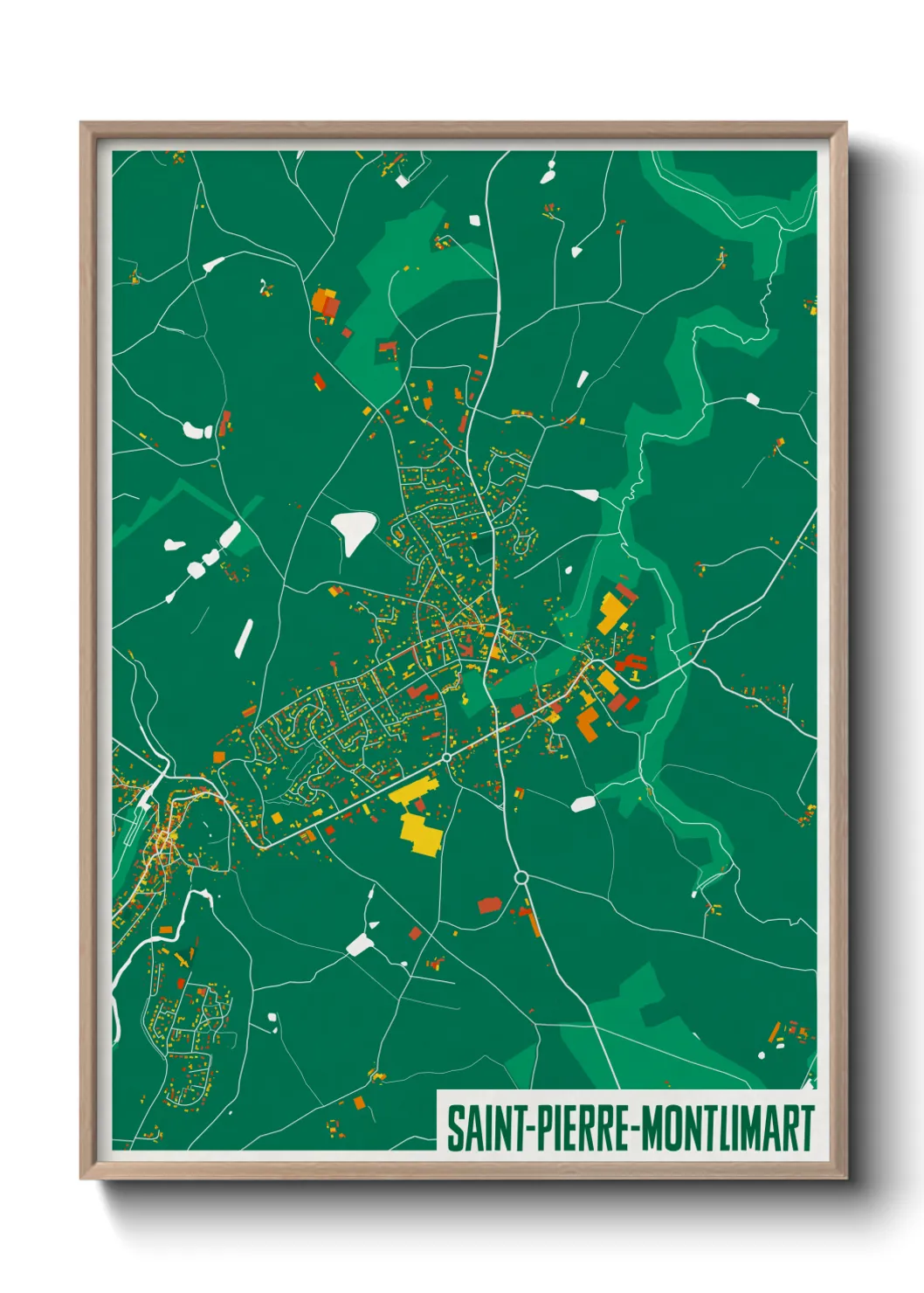 Une affiche de carte sur Saint-Pierre-Montlimart