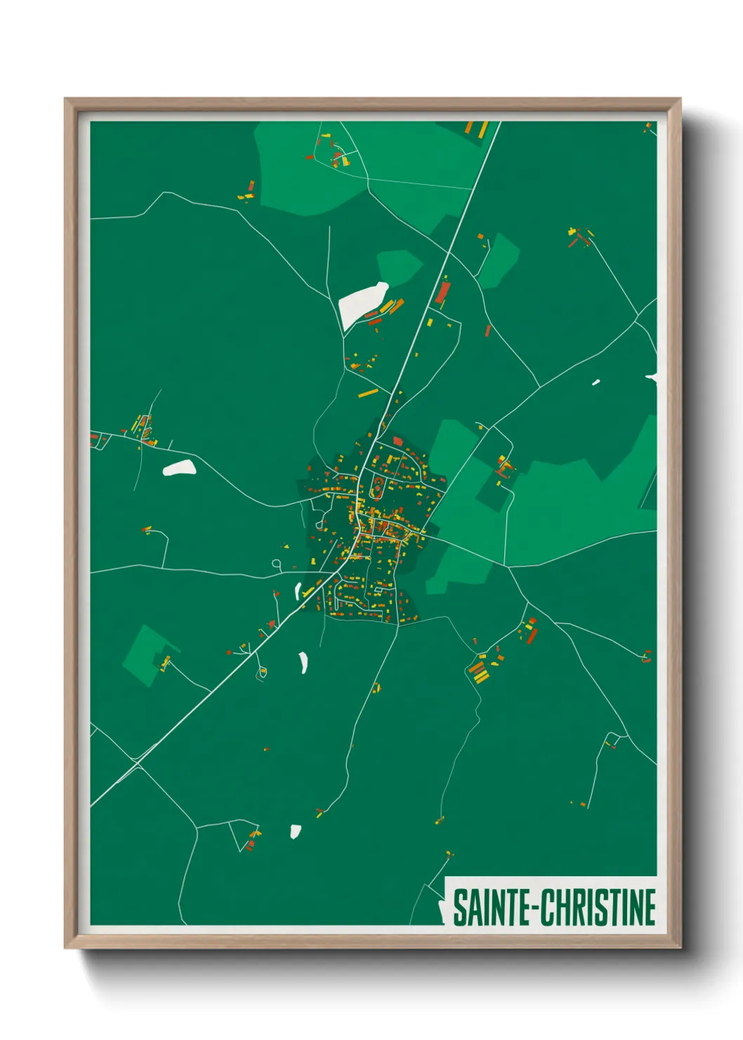 Une affiche de carte sur Sainte-Christine