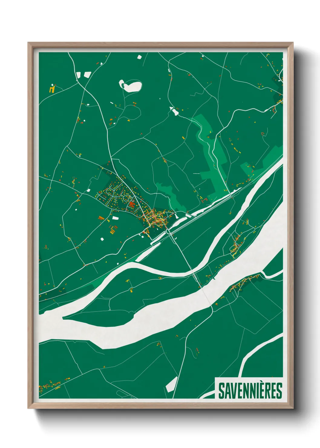 Une affiche de carte sur Savennières