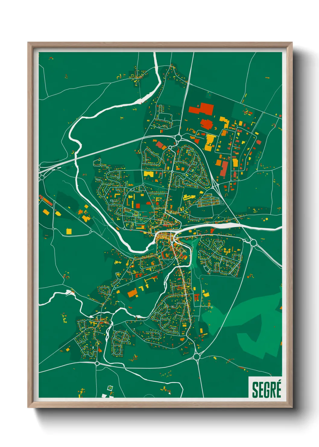 Une affiche de carte sur Segré