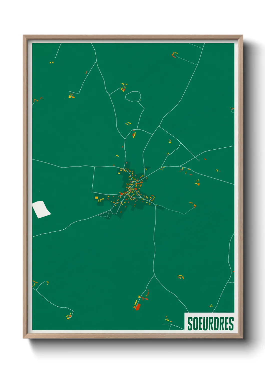 Une affiche de carte sur Soeurdres