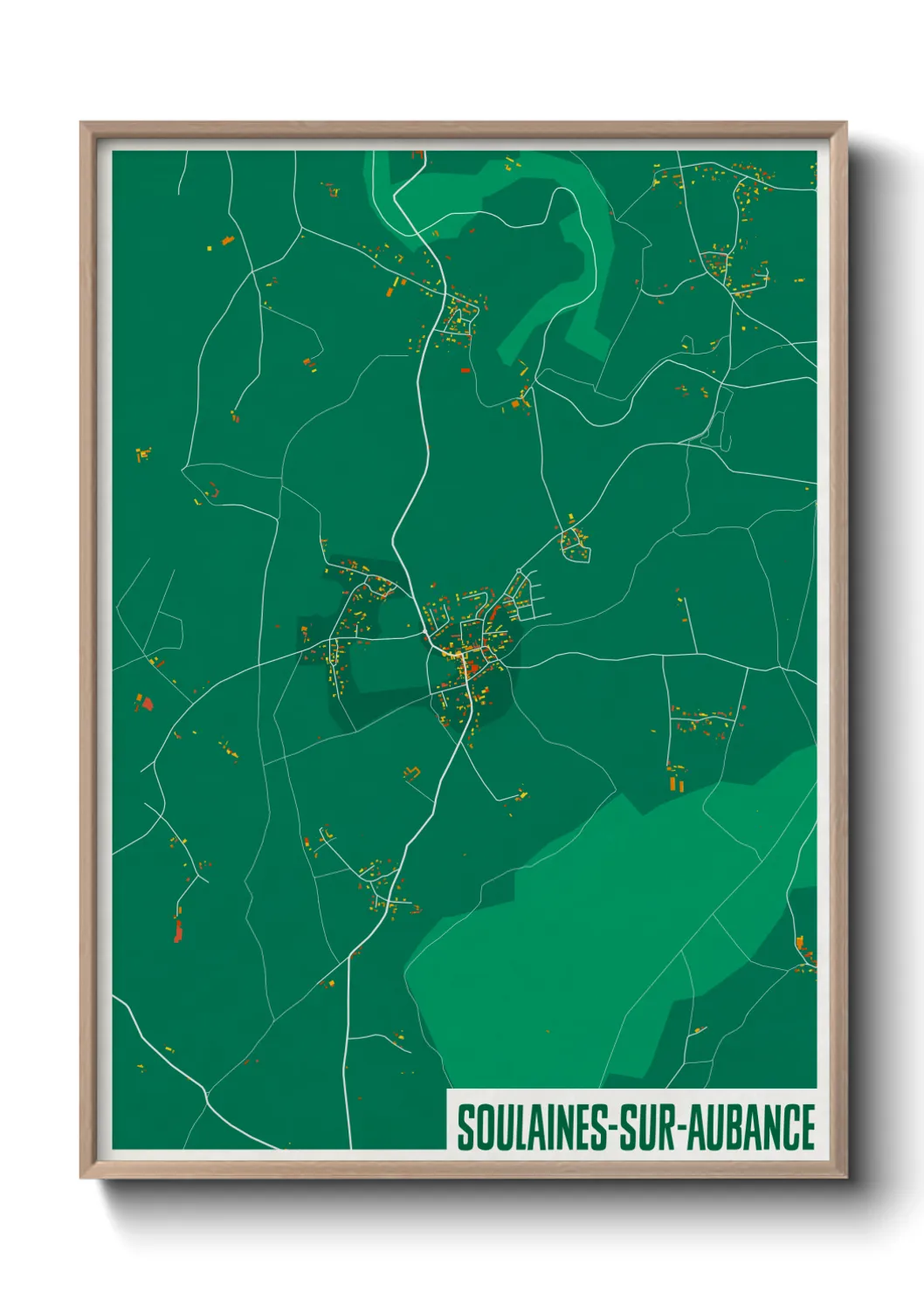 Une affiche de carte sur Soulaines-sur-Aubance