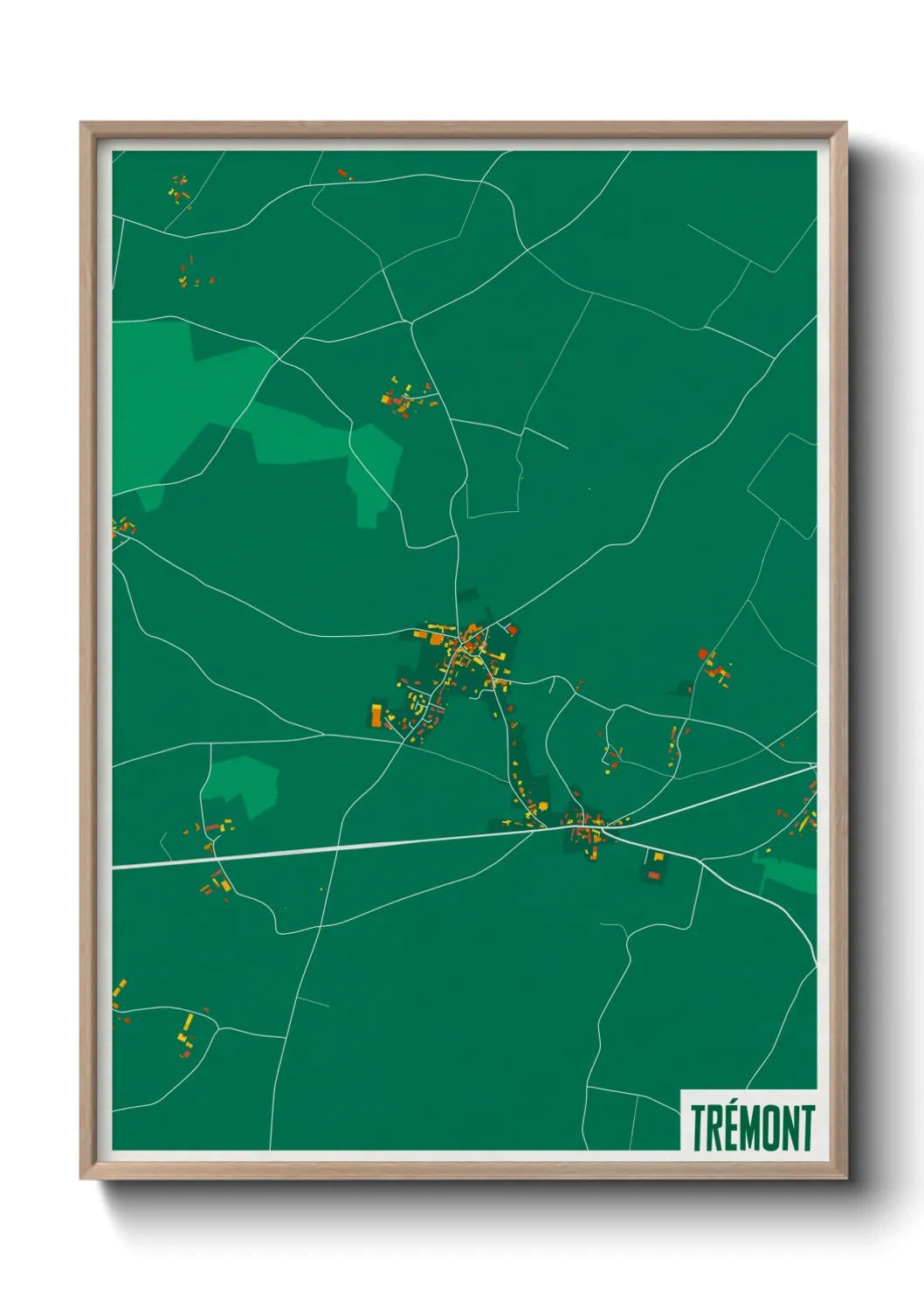 Une affiche de carte sur Trémont
