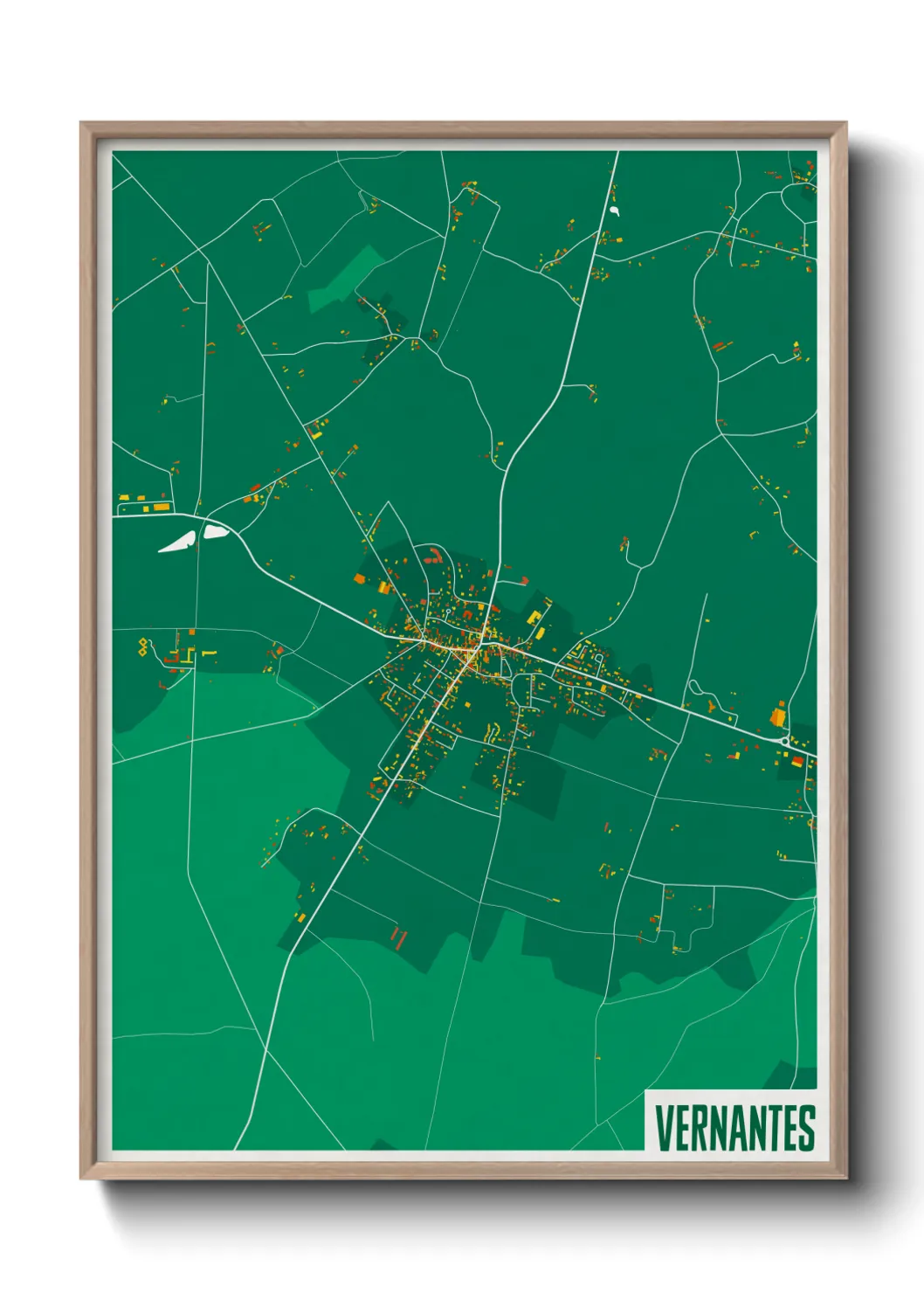 Une affiche de carte sur Vernantes